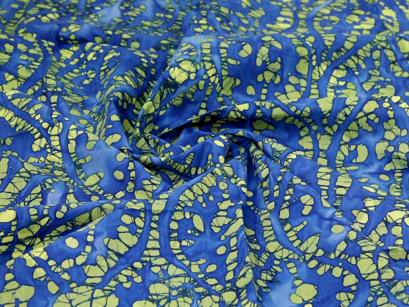 John Louden Cotton Batik Fabric Blue