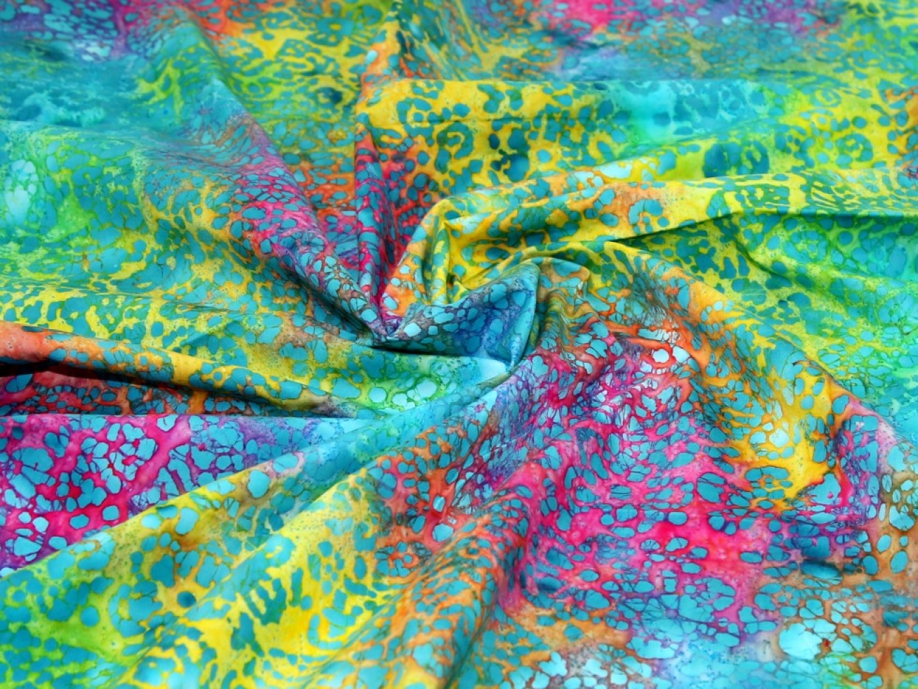 John Louden Cotton Batik Fabric Multicoloured