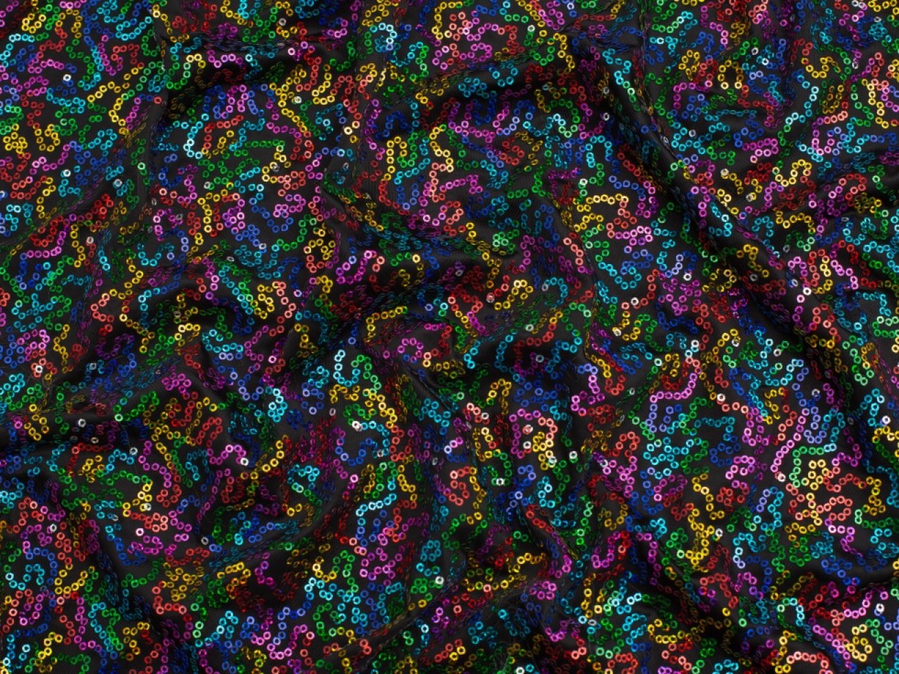 Minerva Core Range Sequin ITY Silky Stretch Knit Fabric Multicoloured
