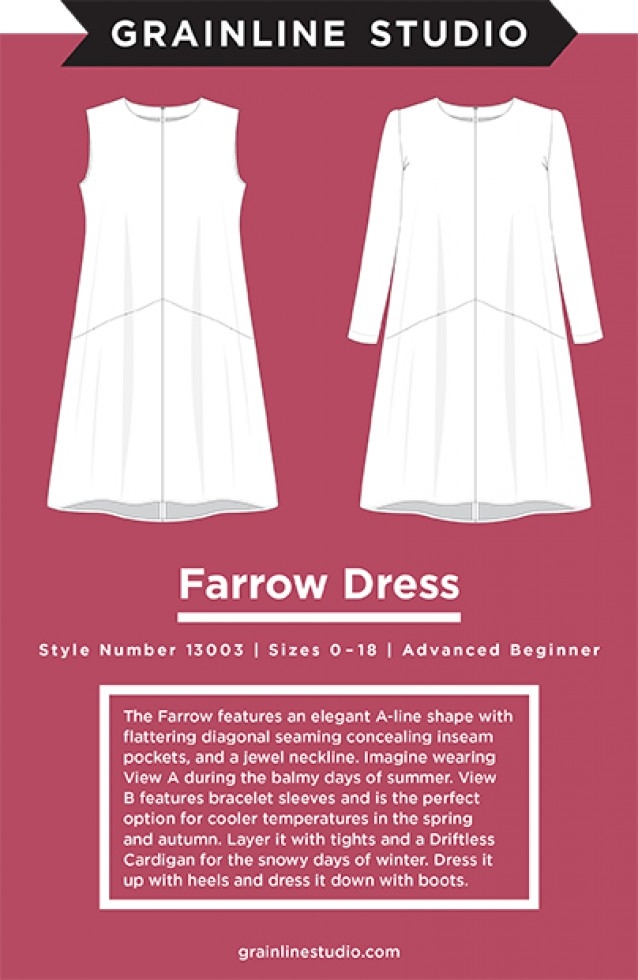 Grainline Studio Paper Sewing Pattern Farrow Dress