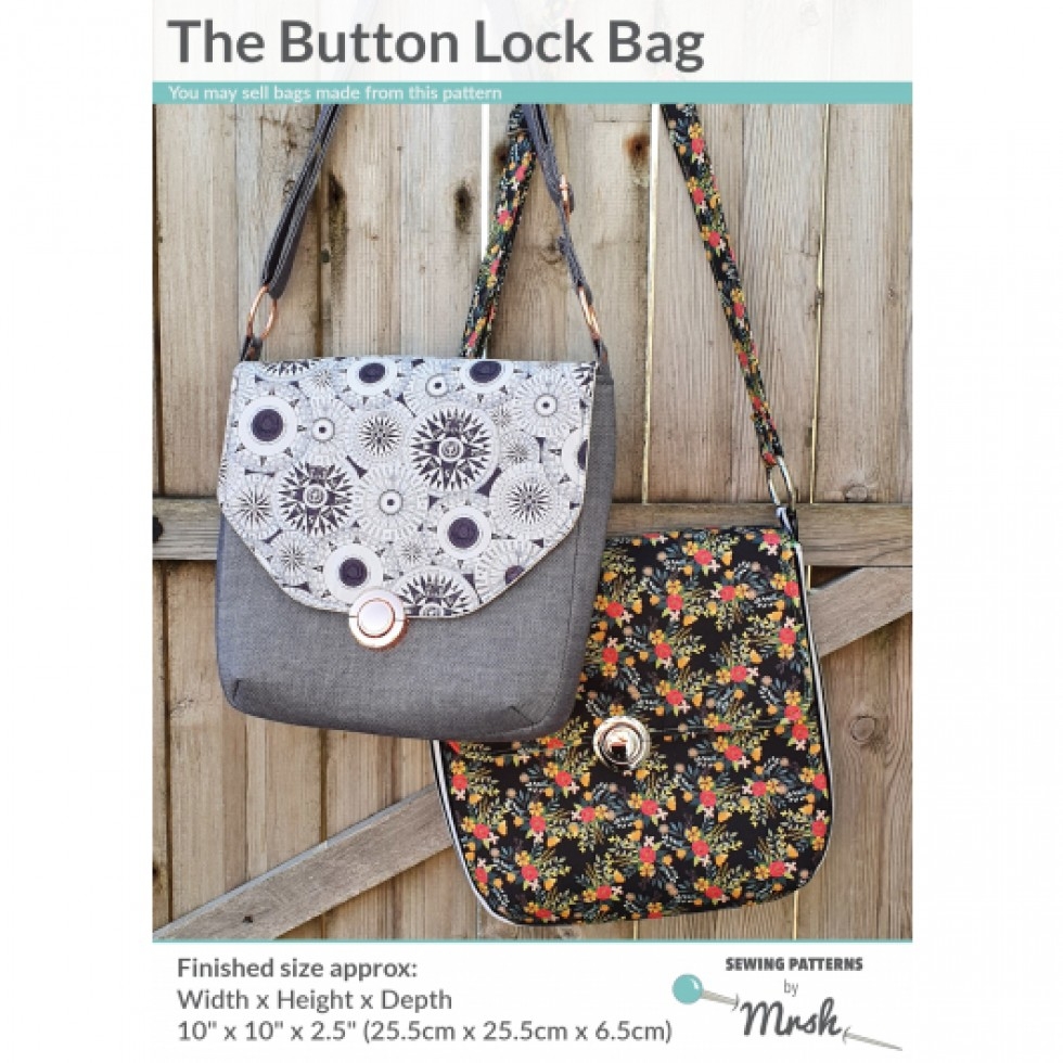 Mrs H Patterns Paper Sewing Pattern The Button Lock Bag