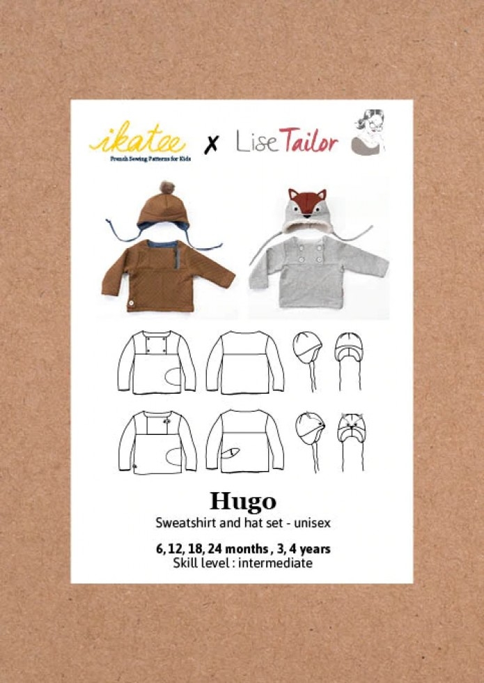 Ikatee Paper Sewing Pattern Baby Hugo Sweatshirt & Hat