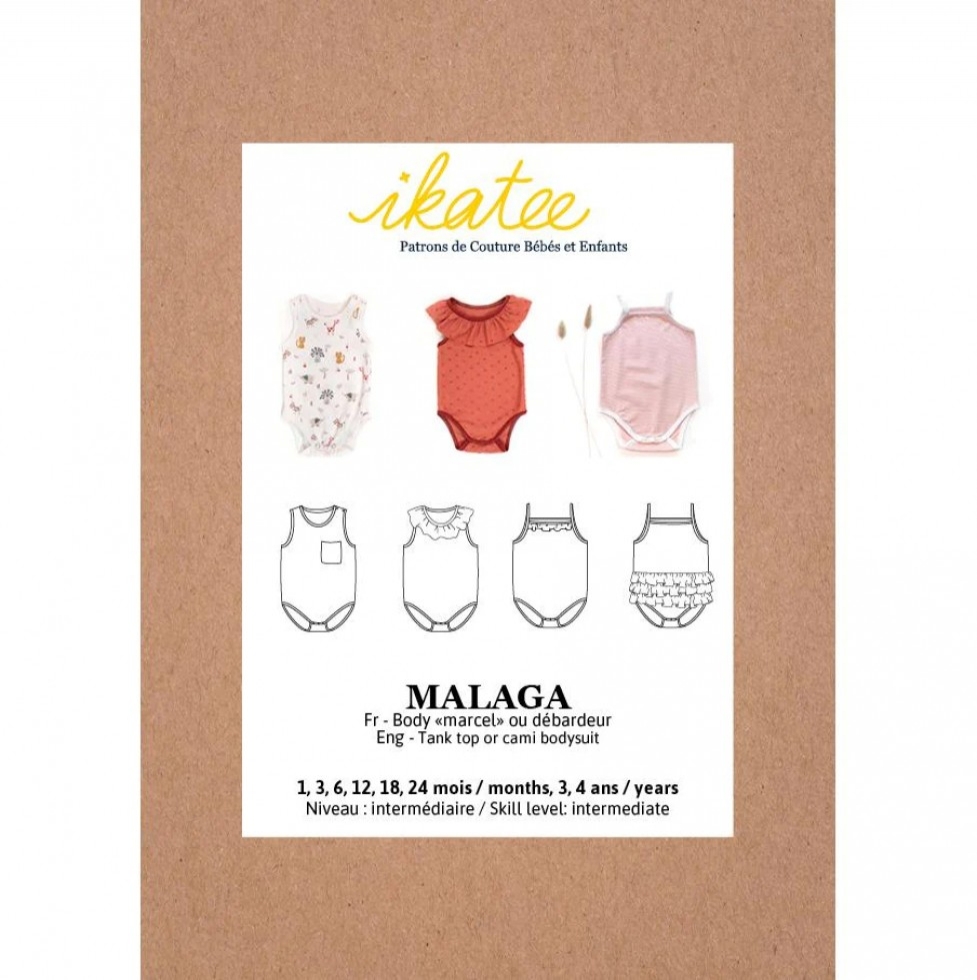Ikatee Paper Sewing Pattern Baby Malaga Bodysuit