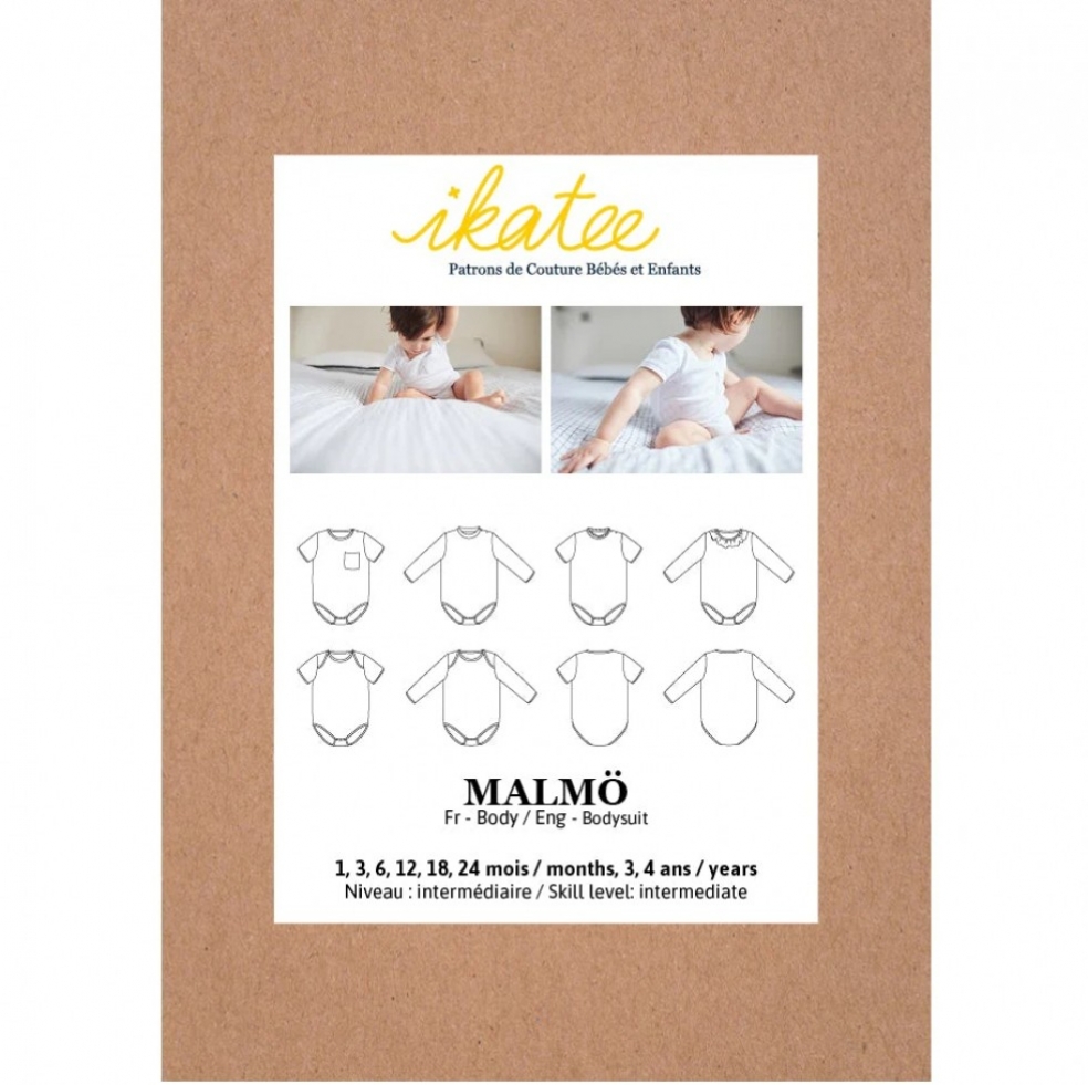 Ikatee Paper Sewing Pattern Baby Malmo Bodysuit