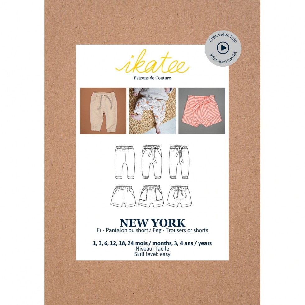 Ikatee Paper Sewing Pattern Baby New York Trousers & Shorts