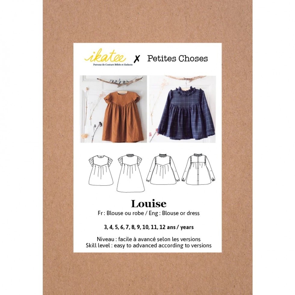 Ikatee Paper Sewing Pattern Kids Louise Blouse & Dress