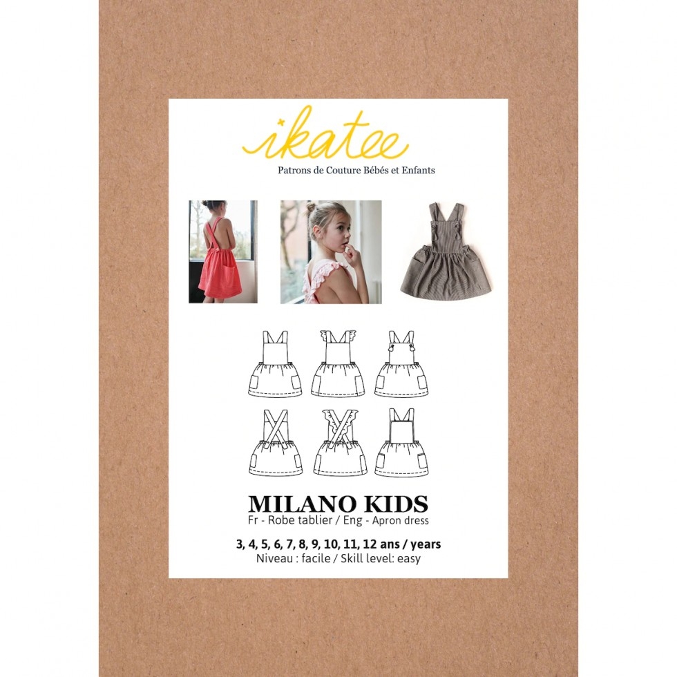 Ikatee Paper Sewing Pattern Kids Milano Pinafore Dress