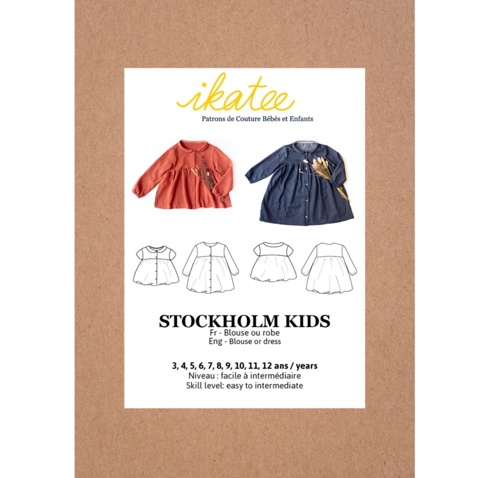 Ikatee Paper Sewing Pattern Kids Stockholm Blouse & Dress