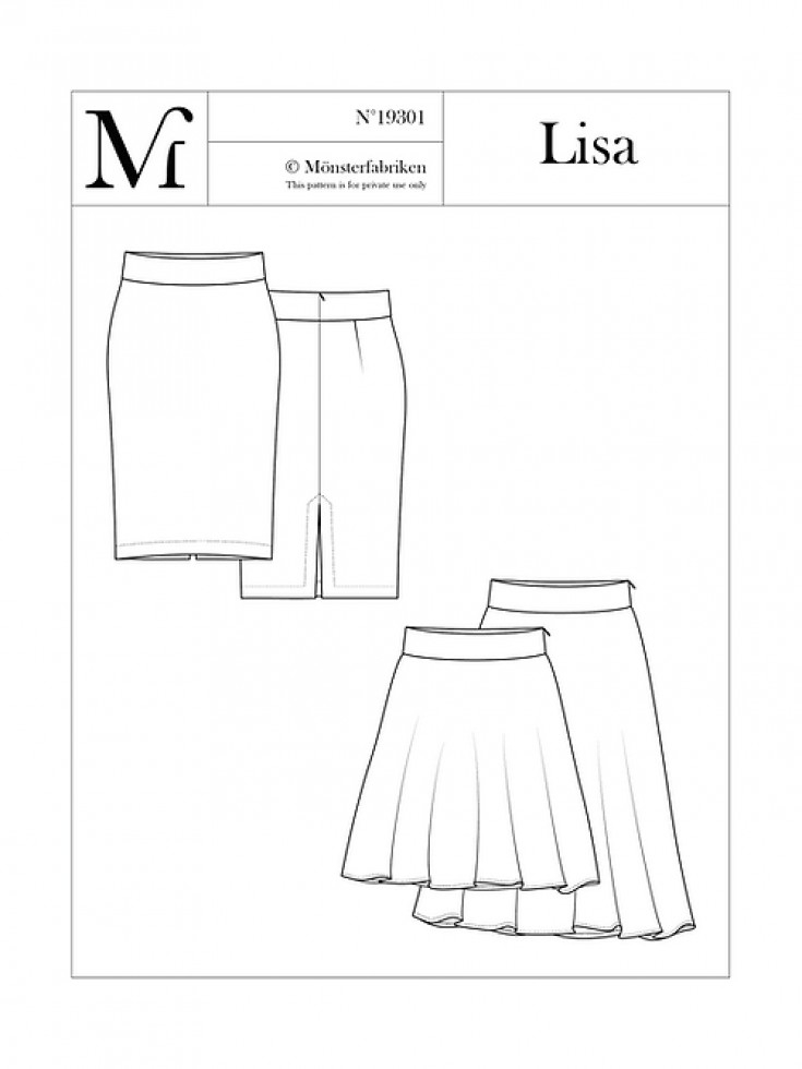 Monsterfabriken Paper Sewing Pattern Lisa Skirt
