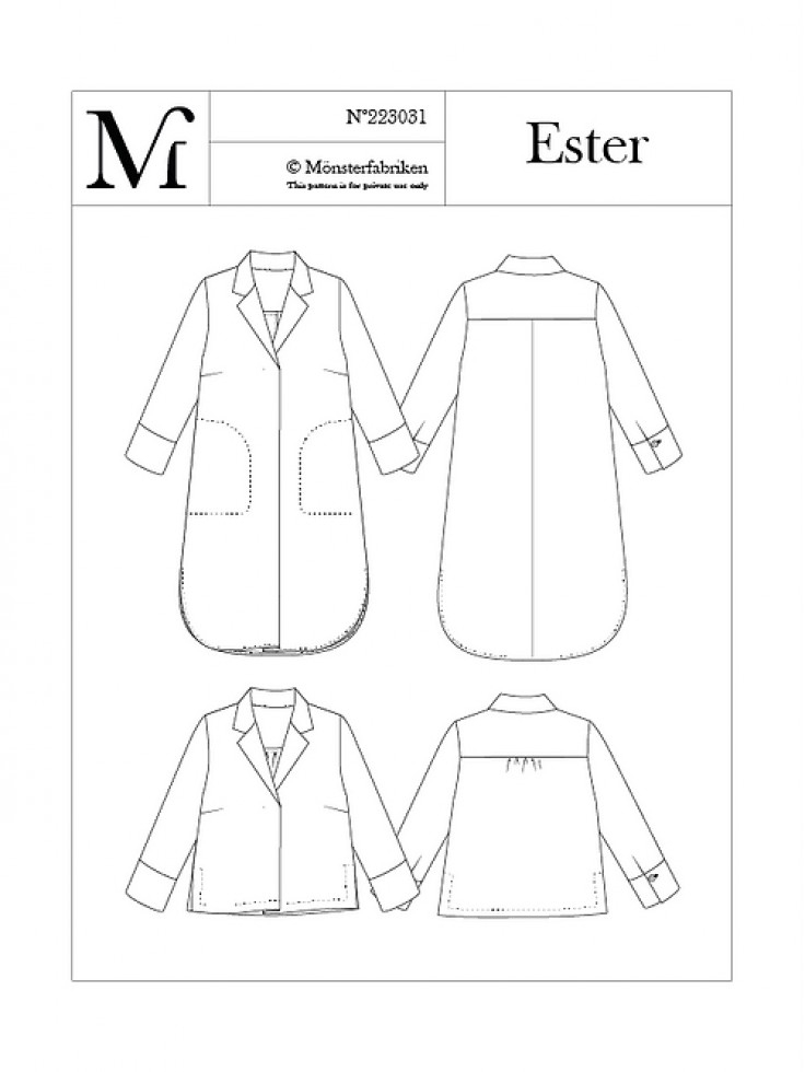 Monsterfabriken Paper Sewing Pattern Ester Shirt & Shirtdress