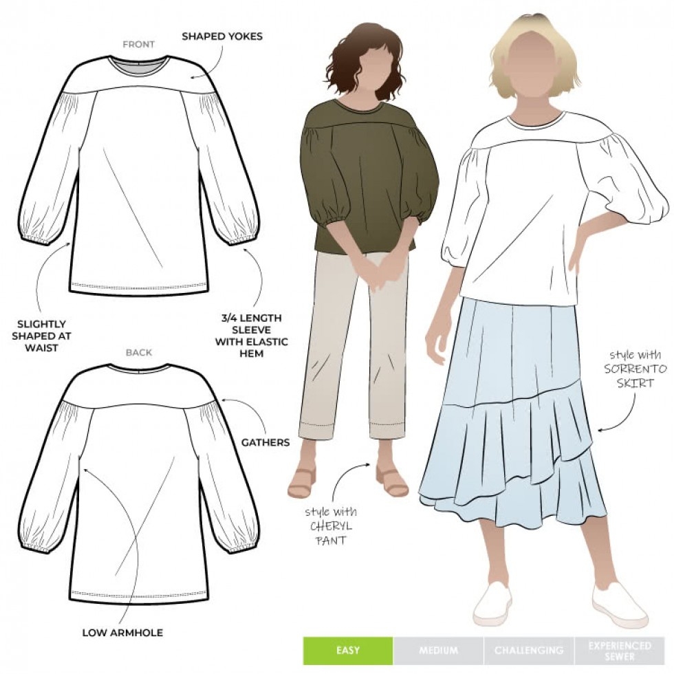 Style Arc Paper Sewing Pattern Lorna Knit Top