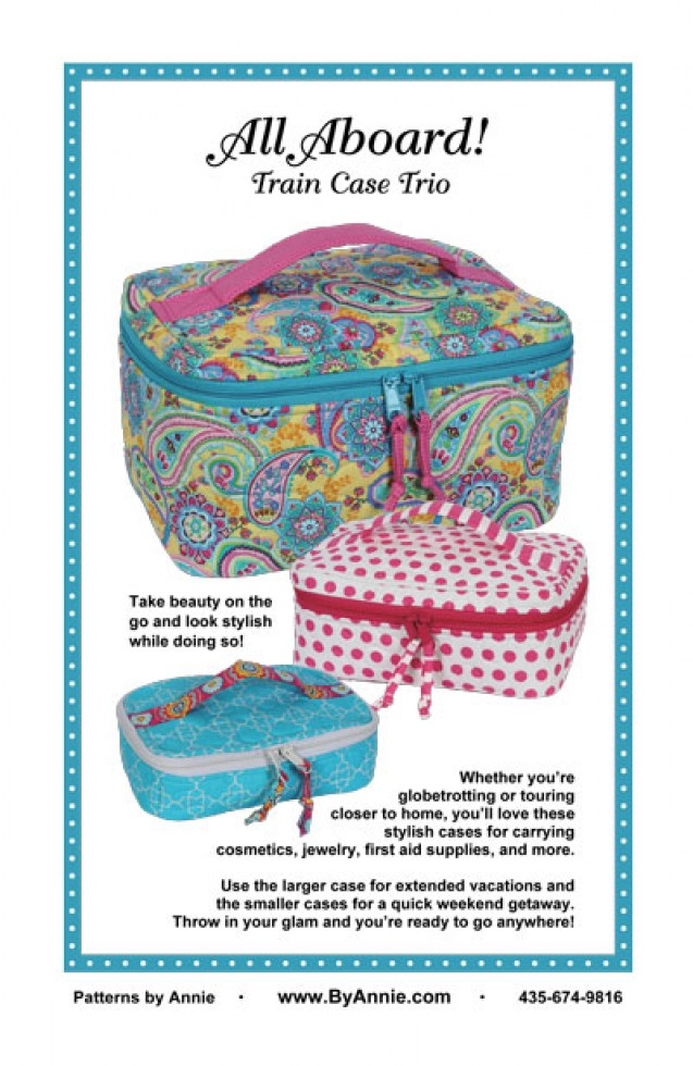 By Annie Paper Sewing Pattern All Aboard Train Case Trio