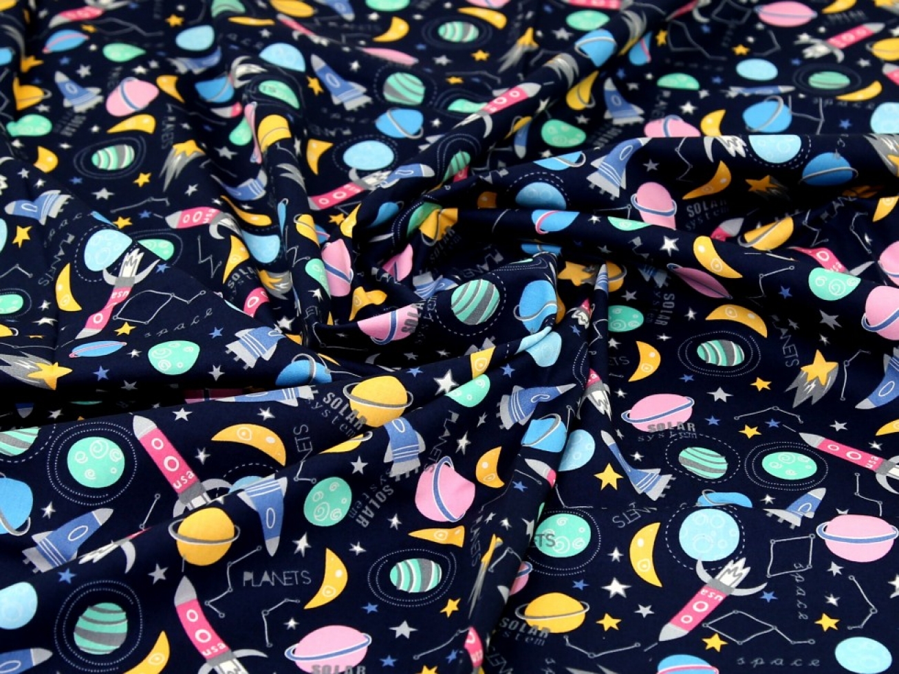 Rose & Hubble 100% Cotton Poplin Fabric Navy Blue