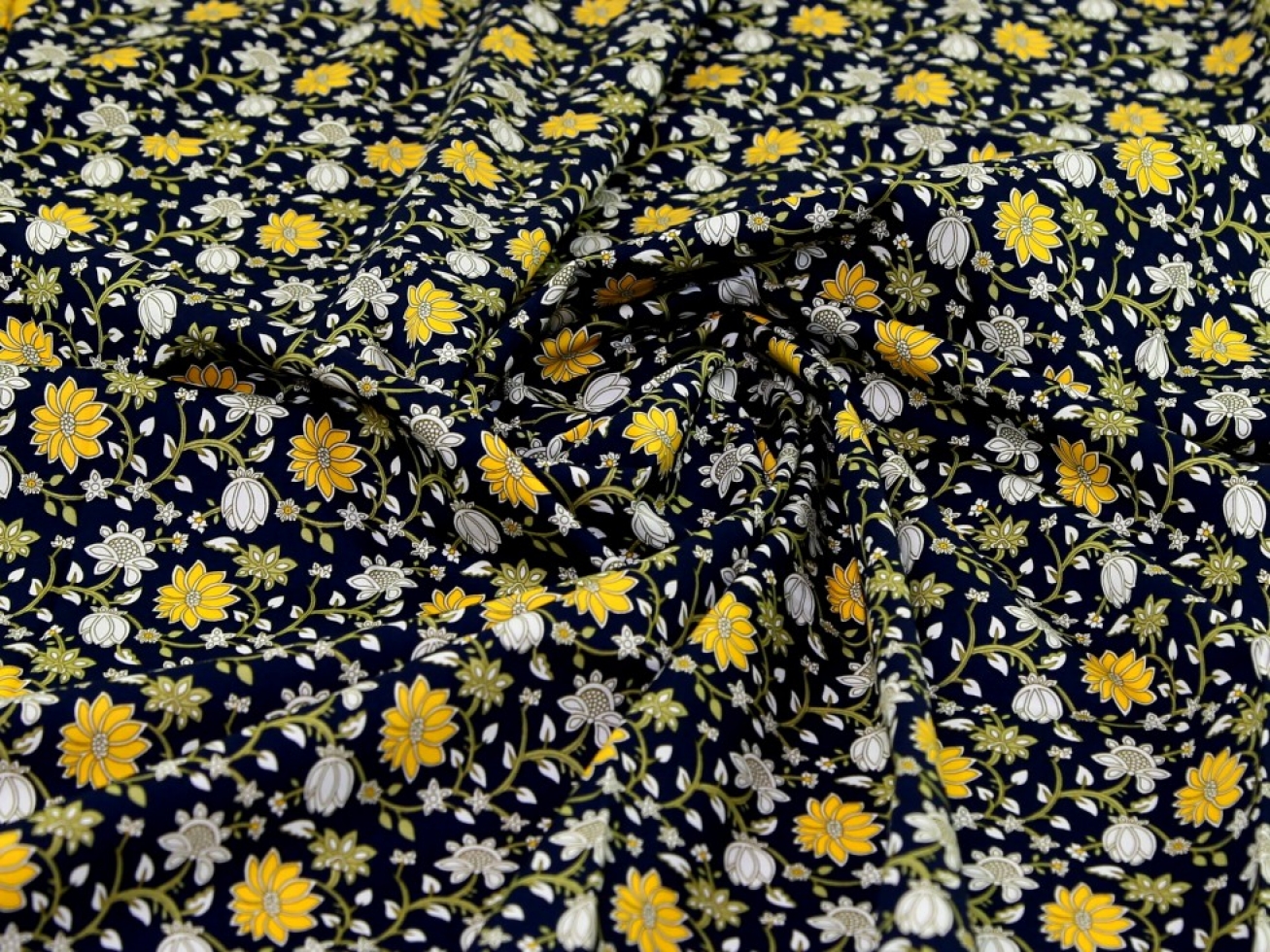 Rose & Hubble 100% Cotton Poplin Fabric Navy Blue