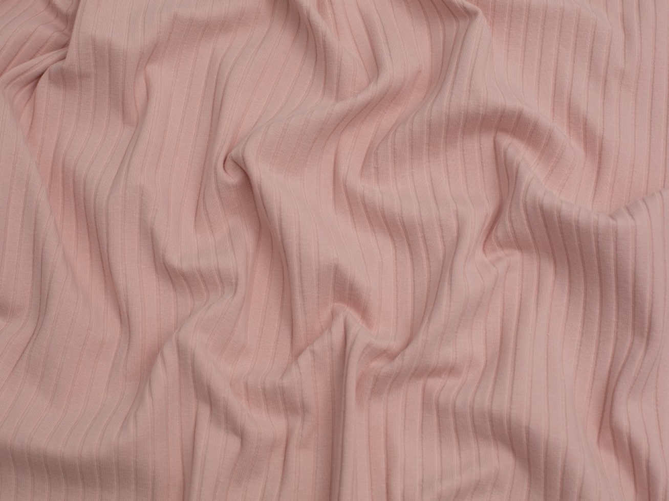 Minerva Core Range Wide Cotton Rib Stretch Knit Fabric Blush Rose