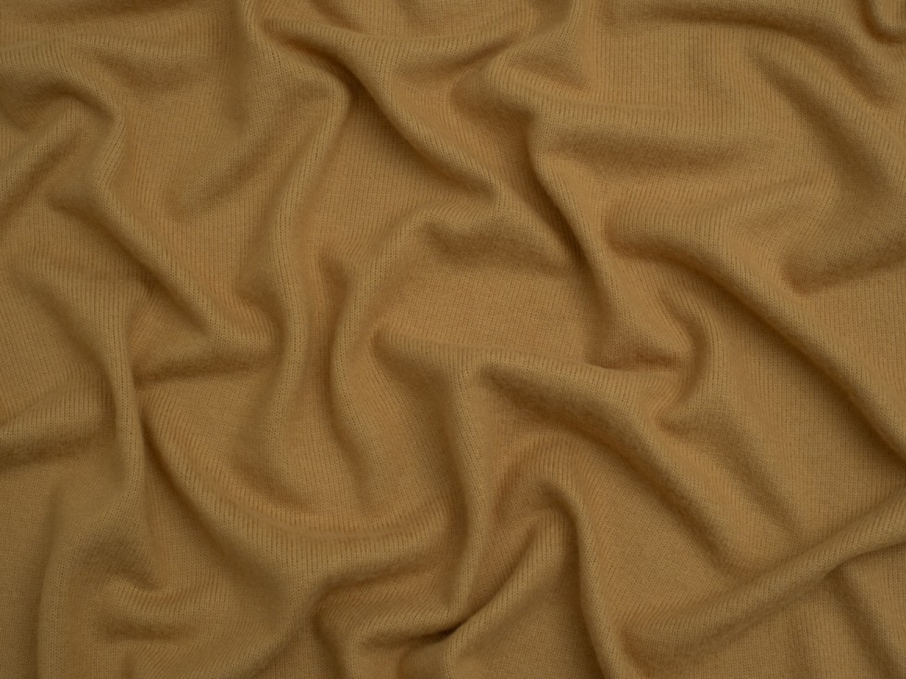 Fine Brushed Viscose Sweater Knit Stretch Fabric Gold Honey