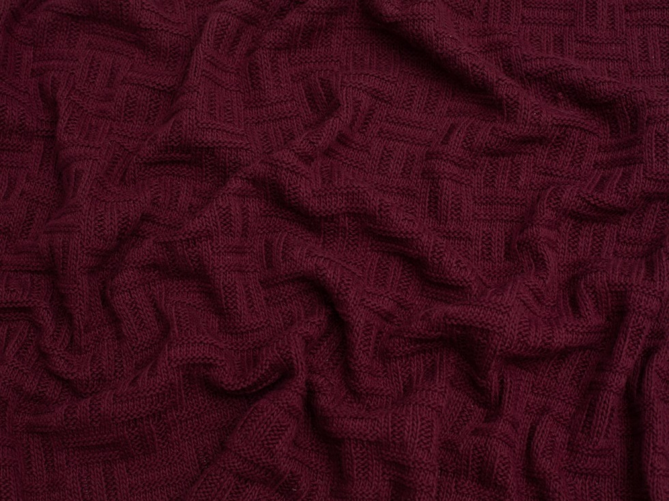Minerva Core Range Chunky Cotton Sweater Knit Stretch Fabric Dark Bordeaux