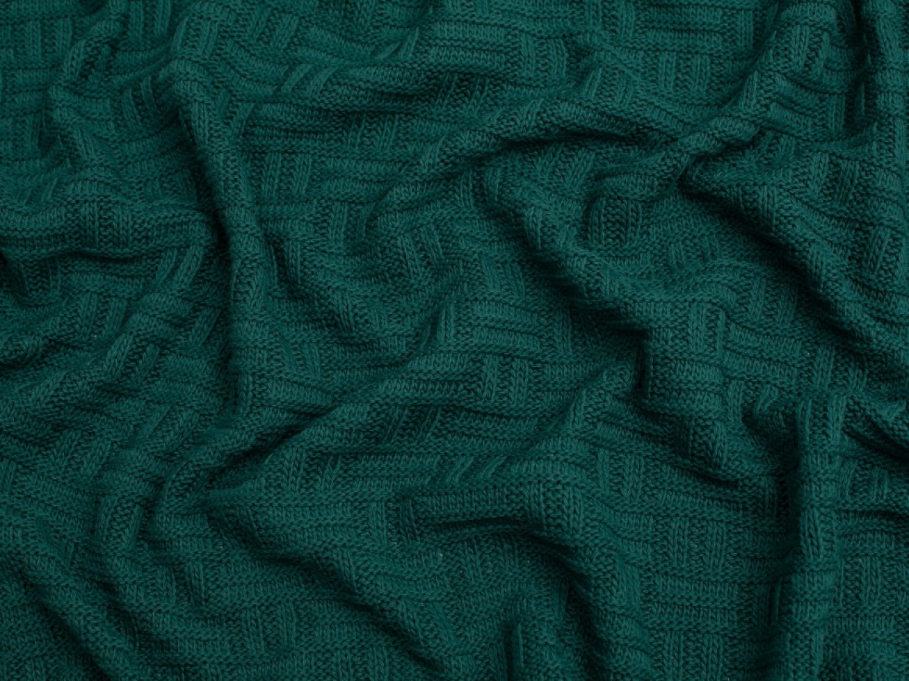 Minerva Core Range Chunky Cotton Sweater Knit Stretch Fabric Bottle Green