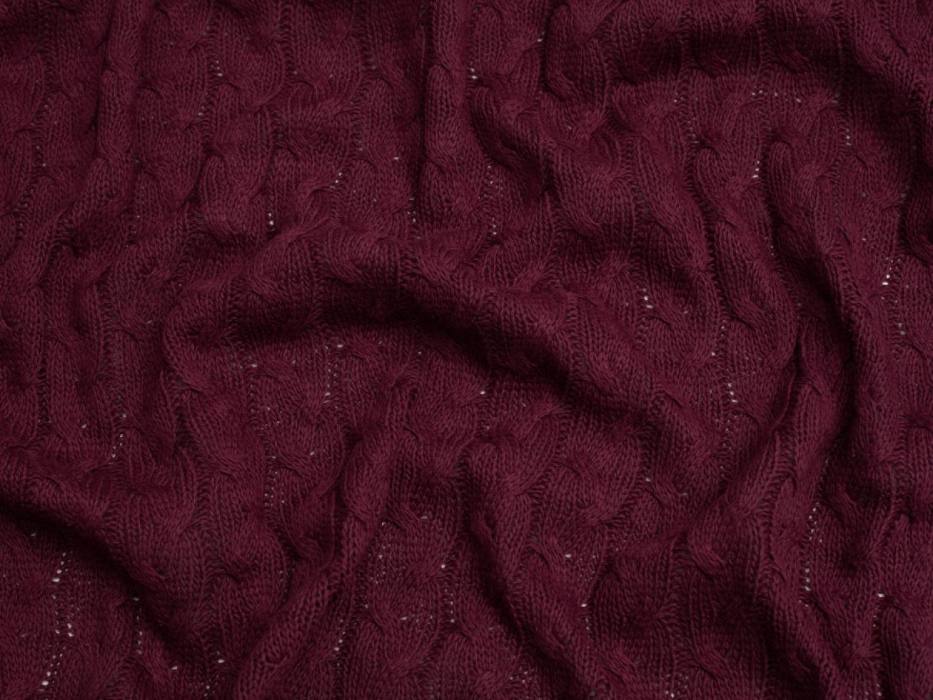 Minerva Core Range Chunky Cotton Sweater Knit Stretch Fabric Dark Bordeaux