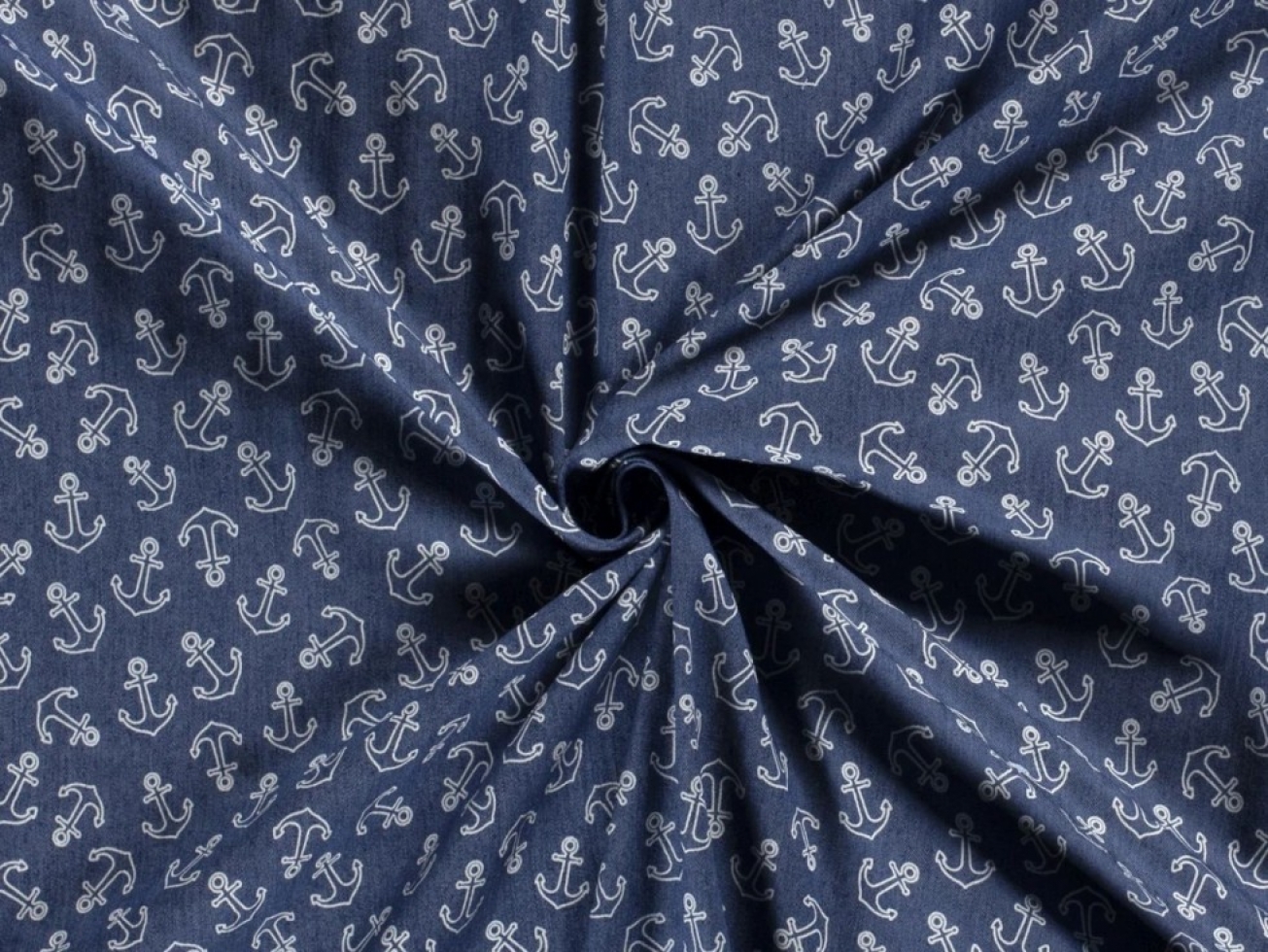 Stretch Woven Denim Fabric Indigo