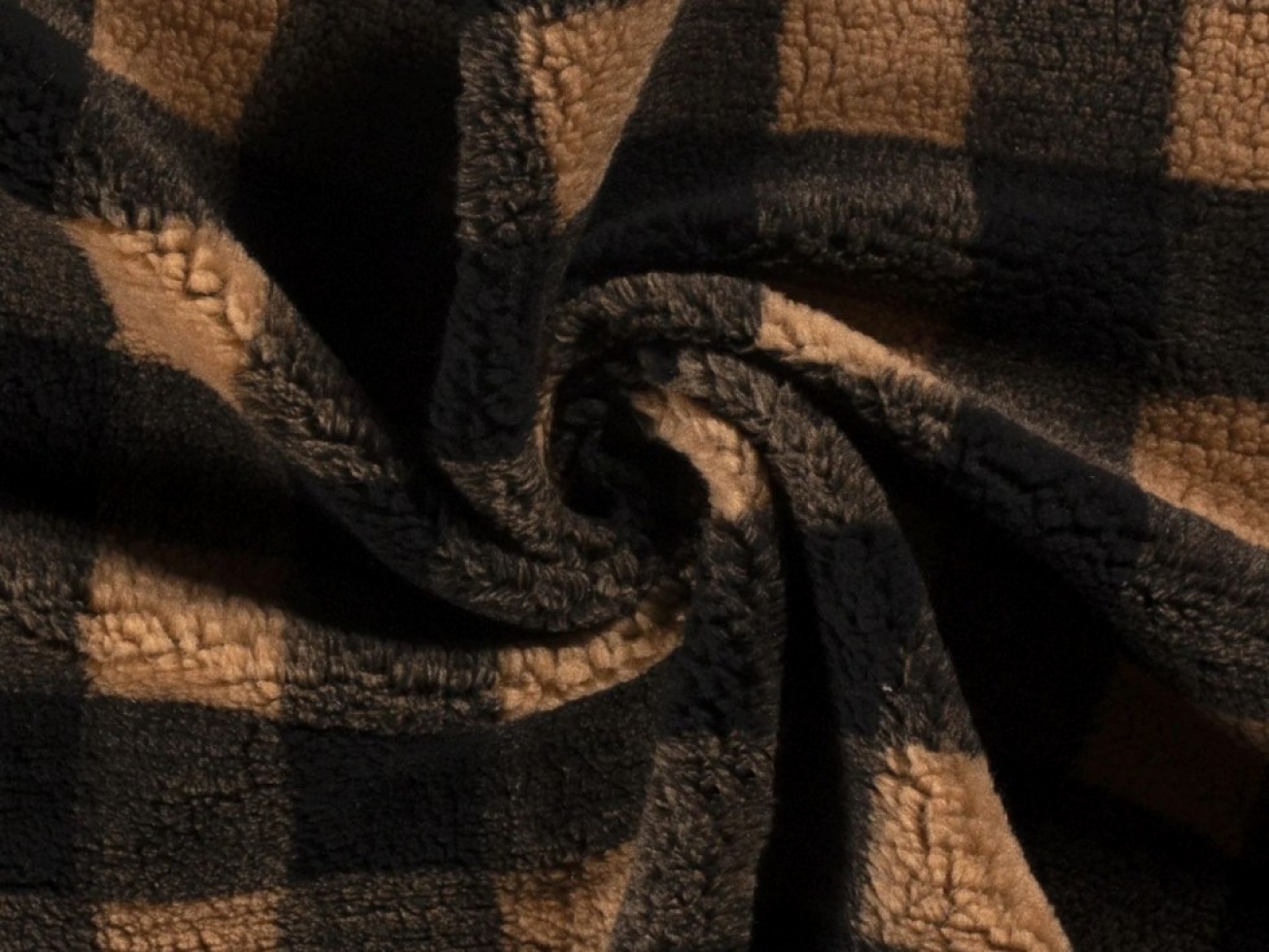 Sherpa Fleece Fur Fabric Camel