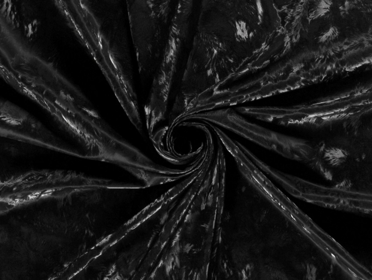 Faux Leather Stretch Knit Fabric Black