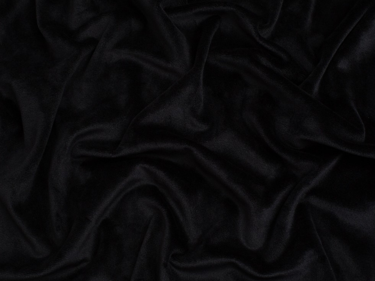 Minerva Core Range Super Soft Plush Fleece Fabric Black