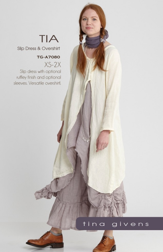 Sew Tina Givens Paper Sewing Pattern Tia Slip Dress & Overshirt