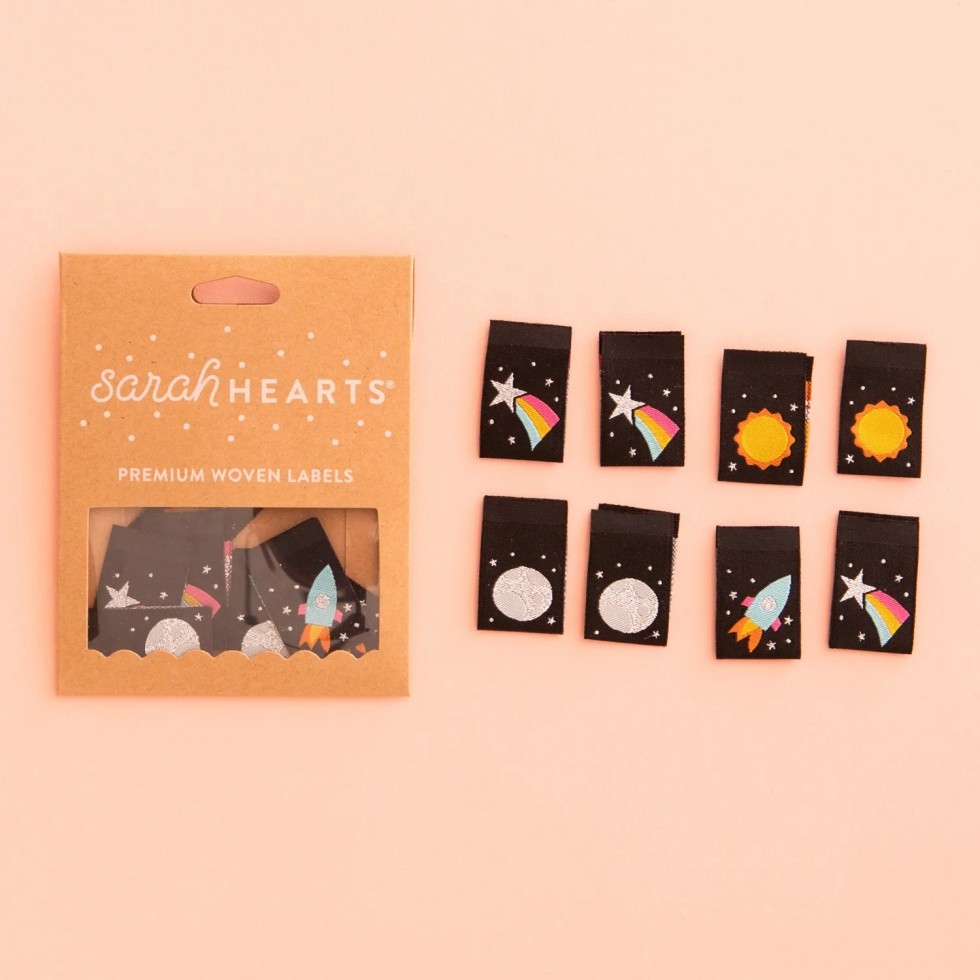 Sarah Hearts Space Multipack Woven Labels