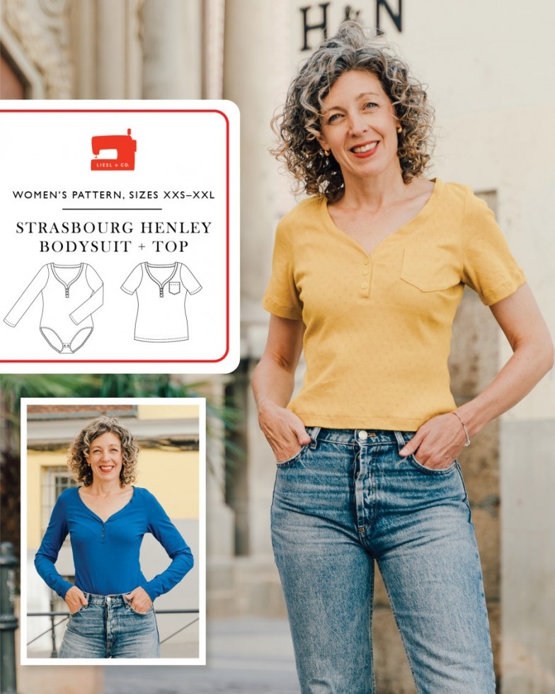 Liesl + Co Paper Sewing Pattern Strasbourg Henley Bodysuit & Top