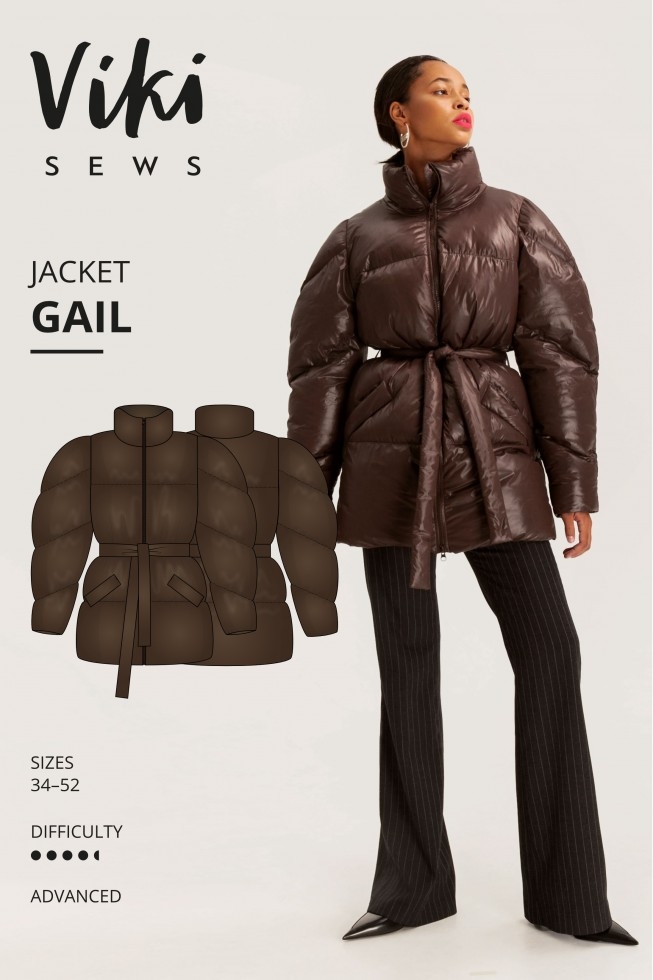 Vikisews Paper Sewing Pattern Gail Puffer Jacket