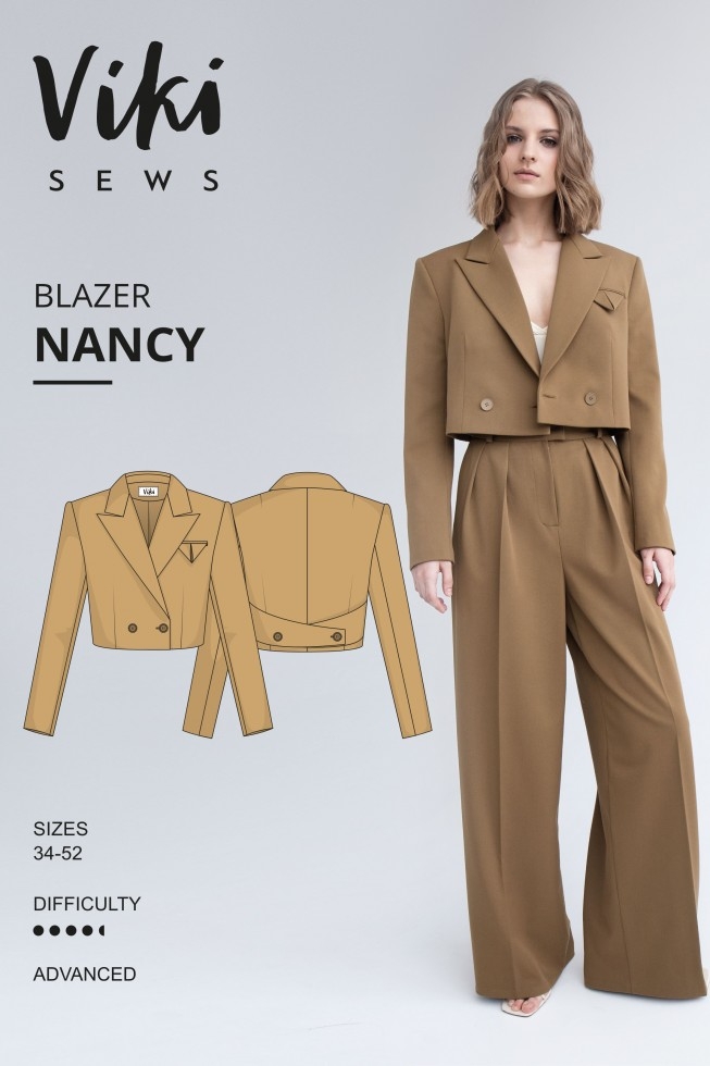 Vikisews Paper Sewing Pattern Nancy Blazer