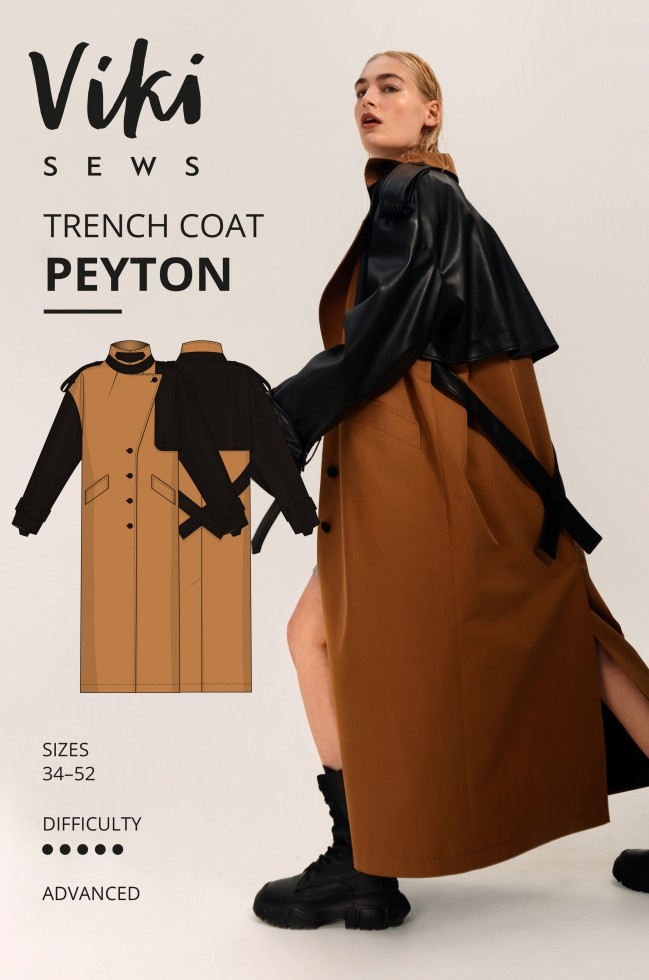 Vikisews Paper Sewing Pattern Peyton Trench Coat