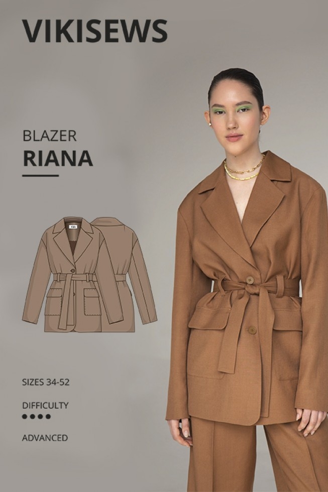Vikisews Paper Sewing Pattern Riana Blazer