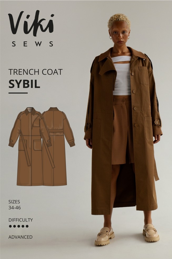 Vikisews Paper Sewing Pattern Sybil Trench Coat