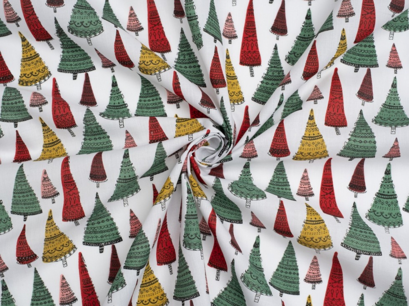 Printed Polycotton Fabric White