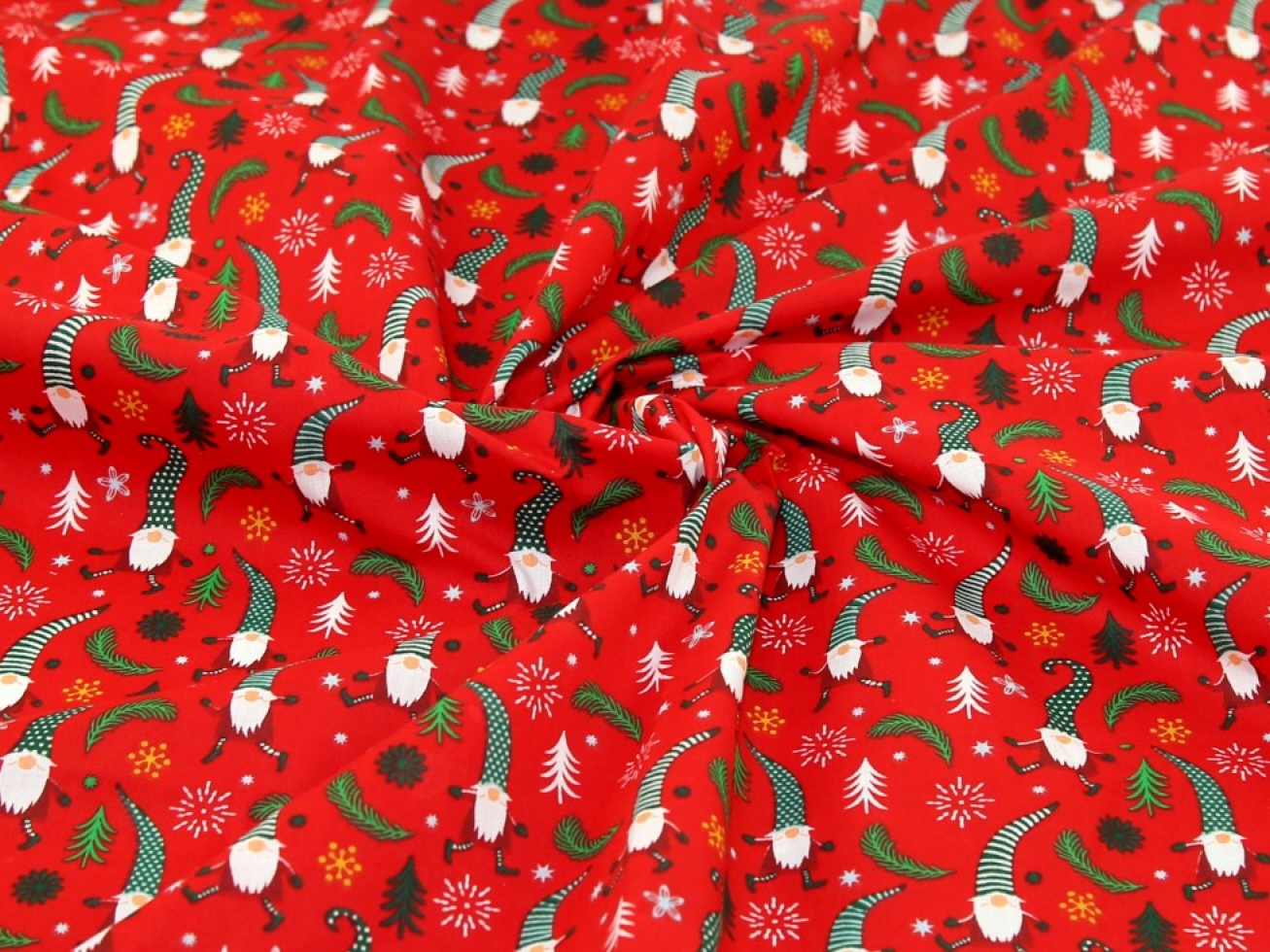 Printed Polycotton Fabric Red