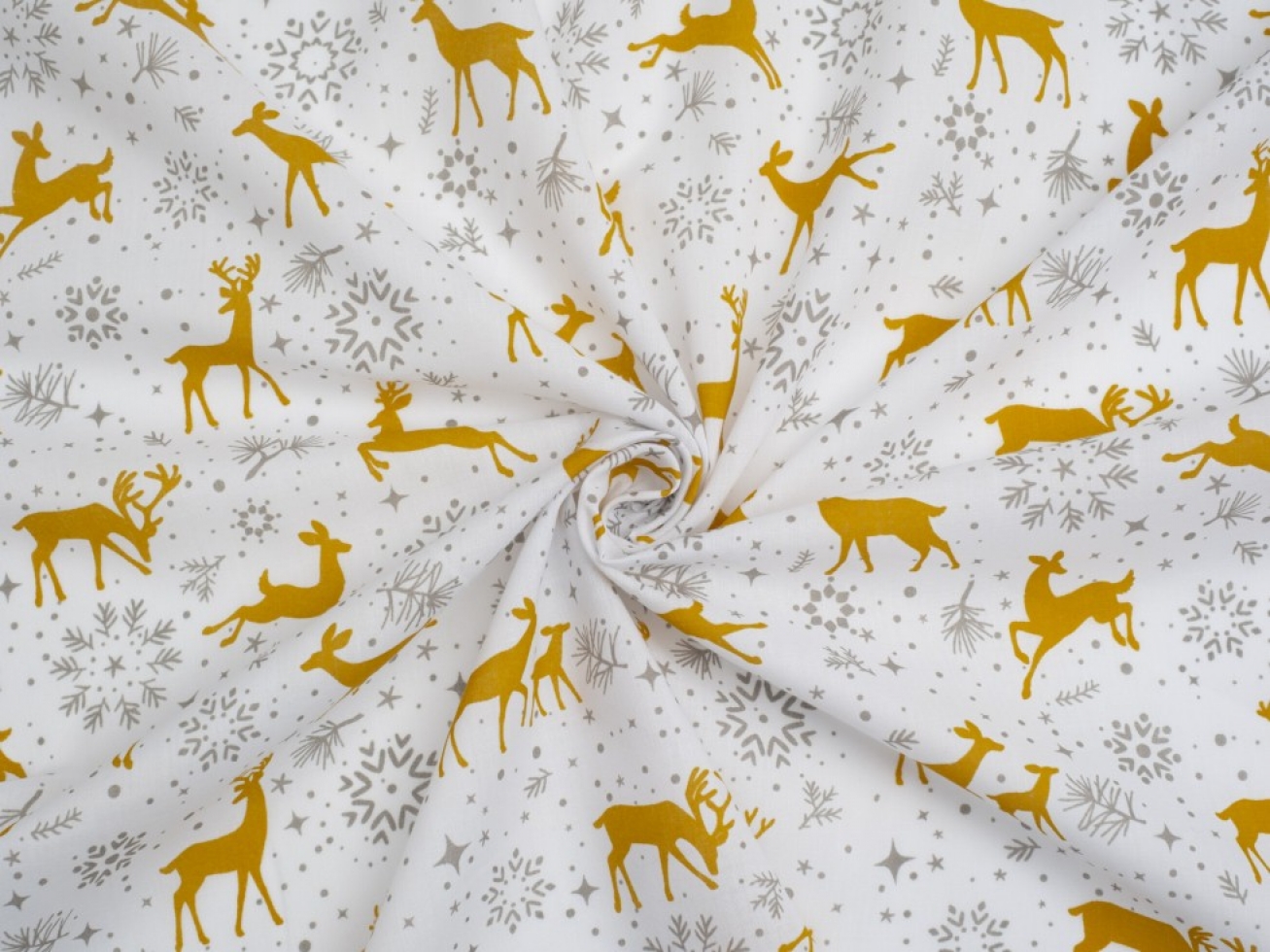 Printed Polycotton Fabric White