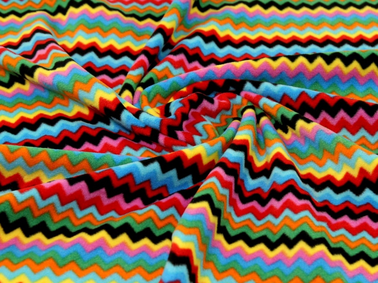 Polar Fleece Fabric Rainbow