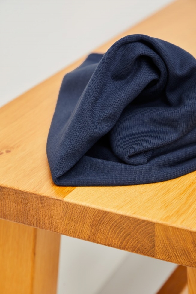 Meet MILK Neva Tencel Lyocell Cotton Rib Stretch Knit Fabric Blueberry