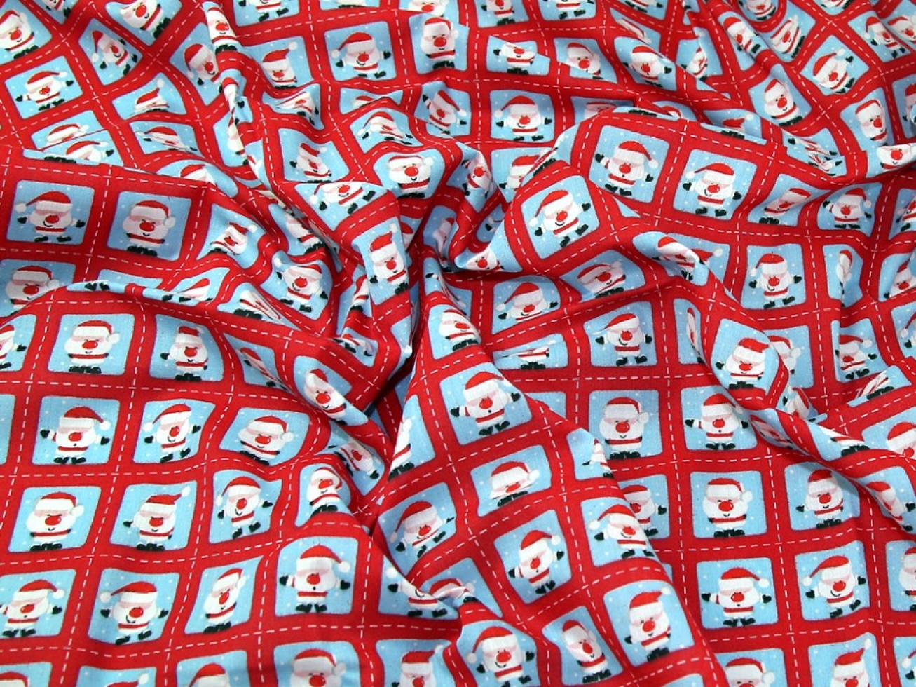 Printed Polycotton Fabric Red