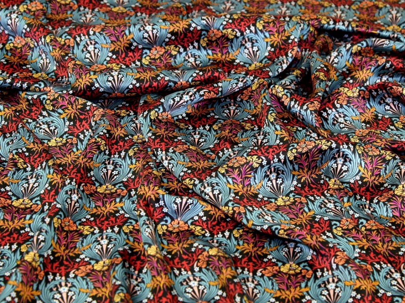 Liberty London Bronwyn Belgravia Silk Satin Fabric Jewel