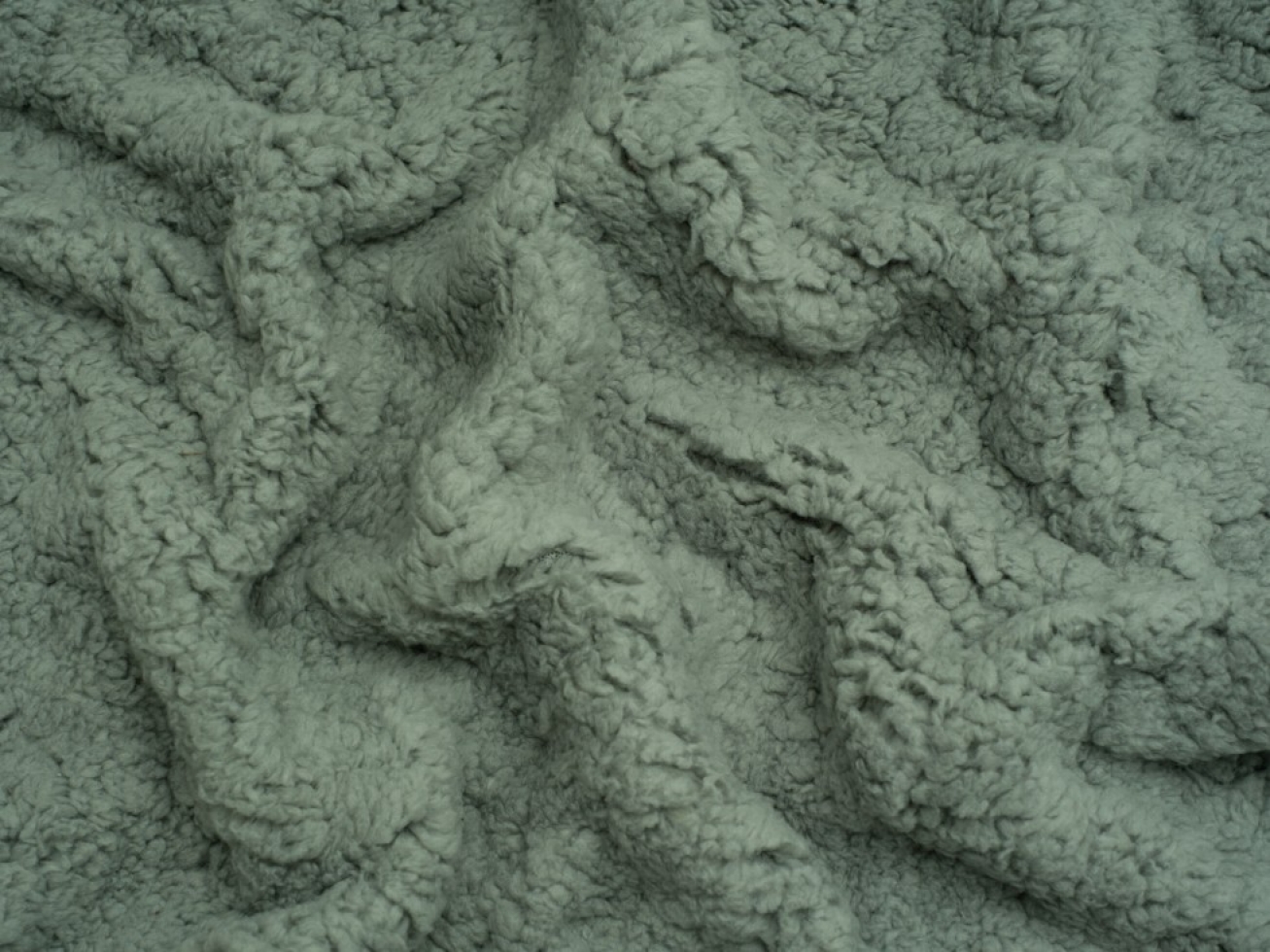 Minerva Core Range Super Soft Shearling Fleece Fur Fabric Dusky Green
