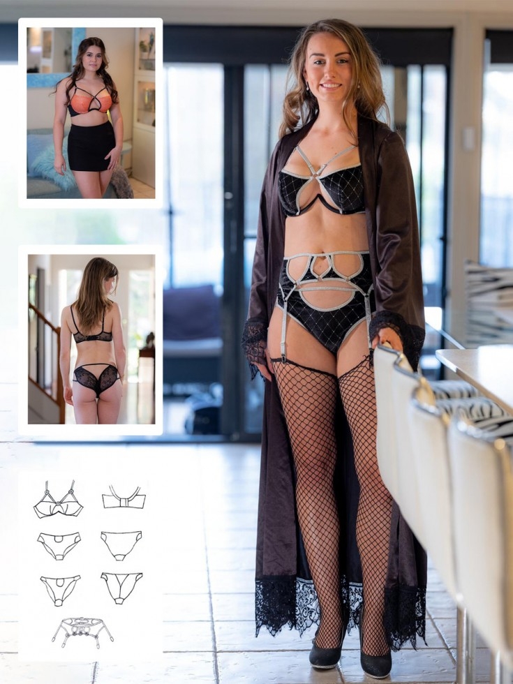 Booby Traps Paper Sewing Pattern Cage Bra & Briefs