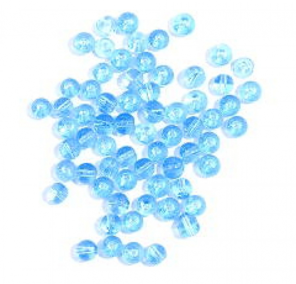 Craft Factory Round Glass Beads Ice Blue