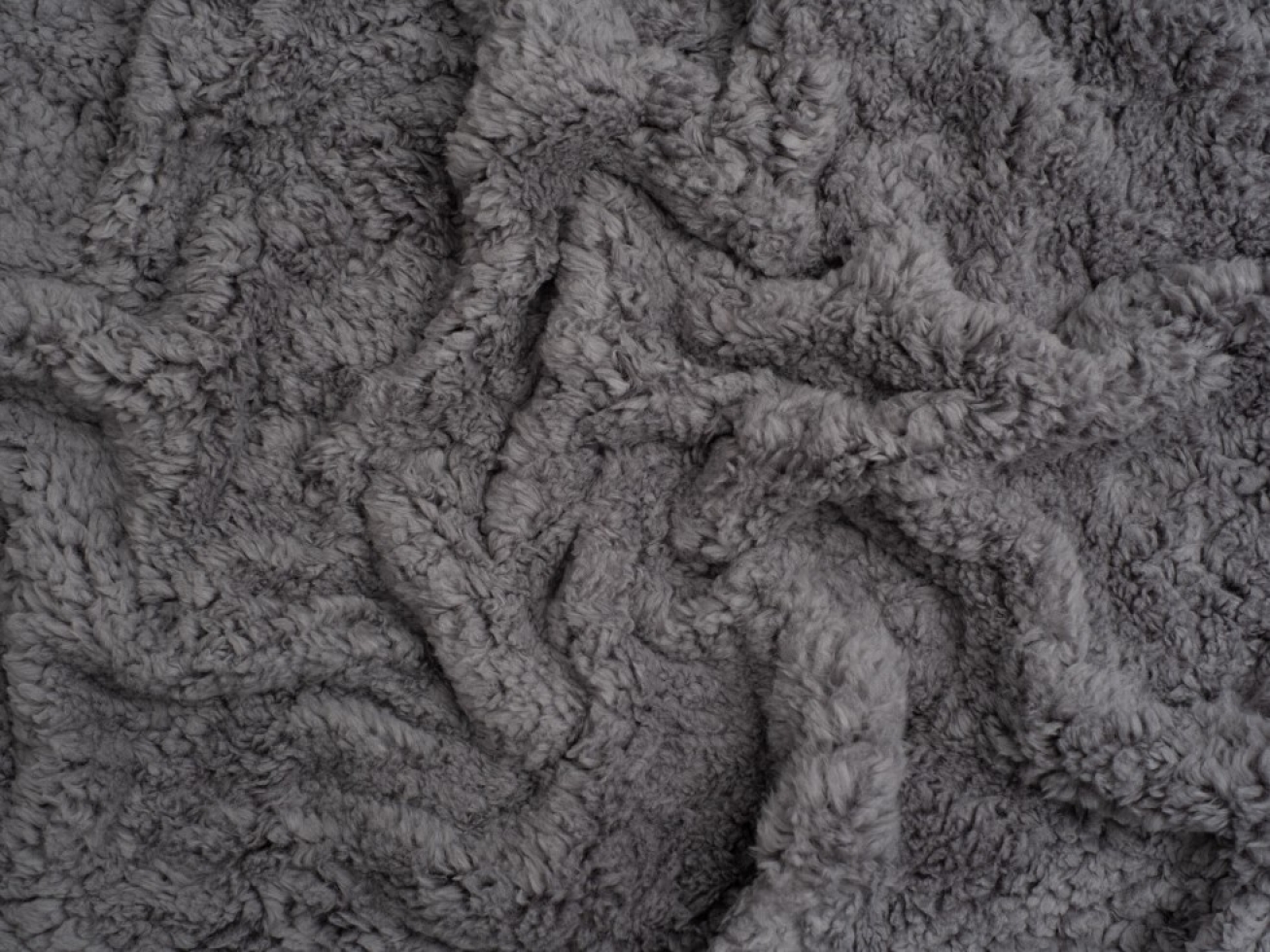 Minerva Core Range Super Soft Shearling Fleece Fur Fabric Dark Grey