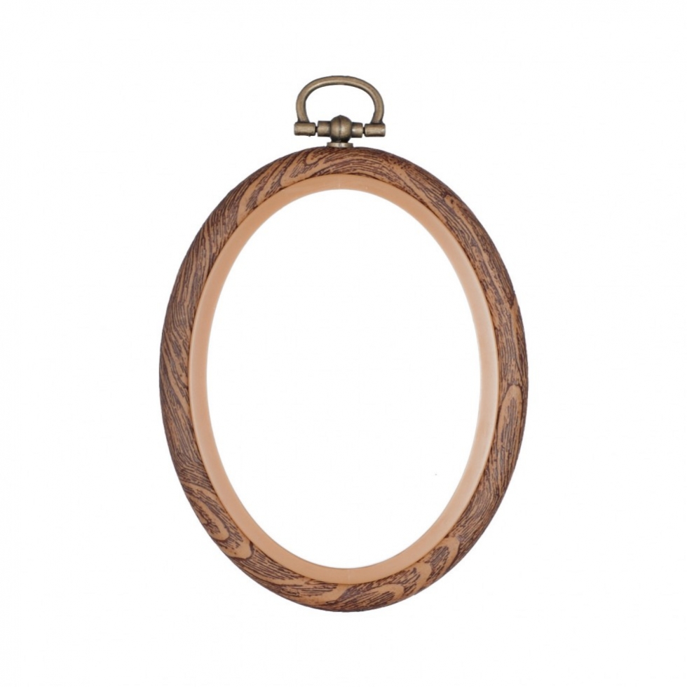 Hemline Oval Flexi Hoop Frame Wood Grain
