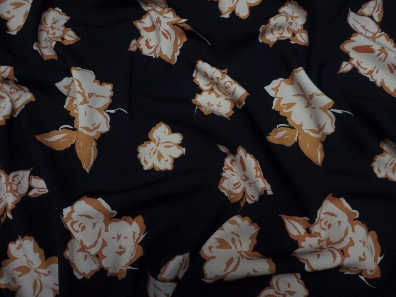 Lady McElroy Lena Crepe Fabric Black