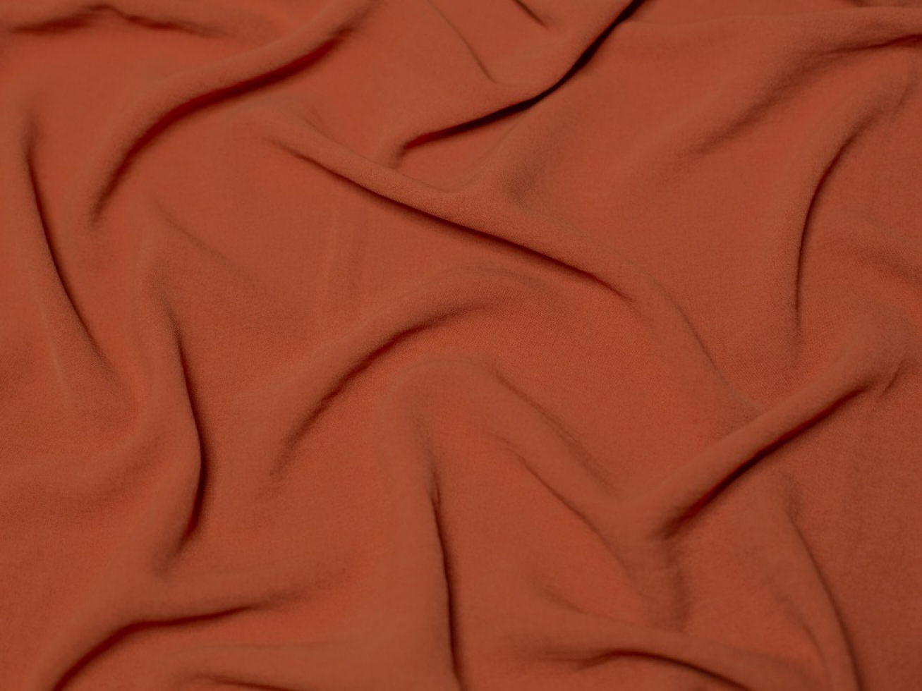Minerva Core Range Ocean Washed Stretch Woven Crepe Fabric Terracotta