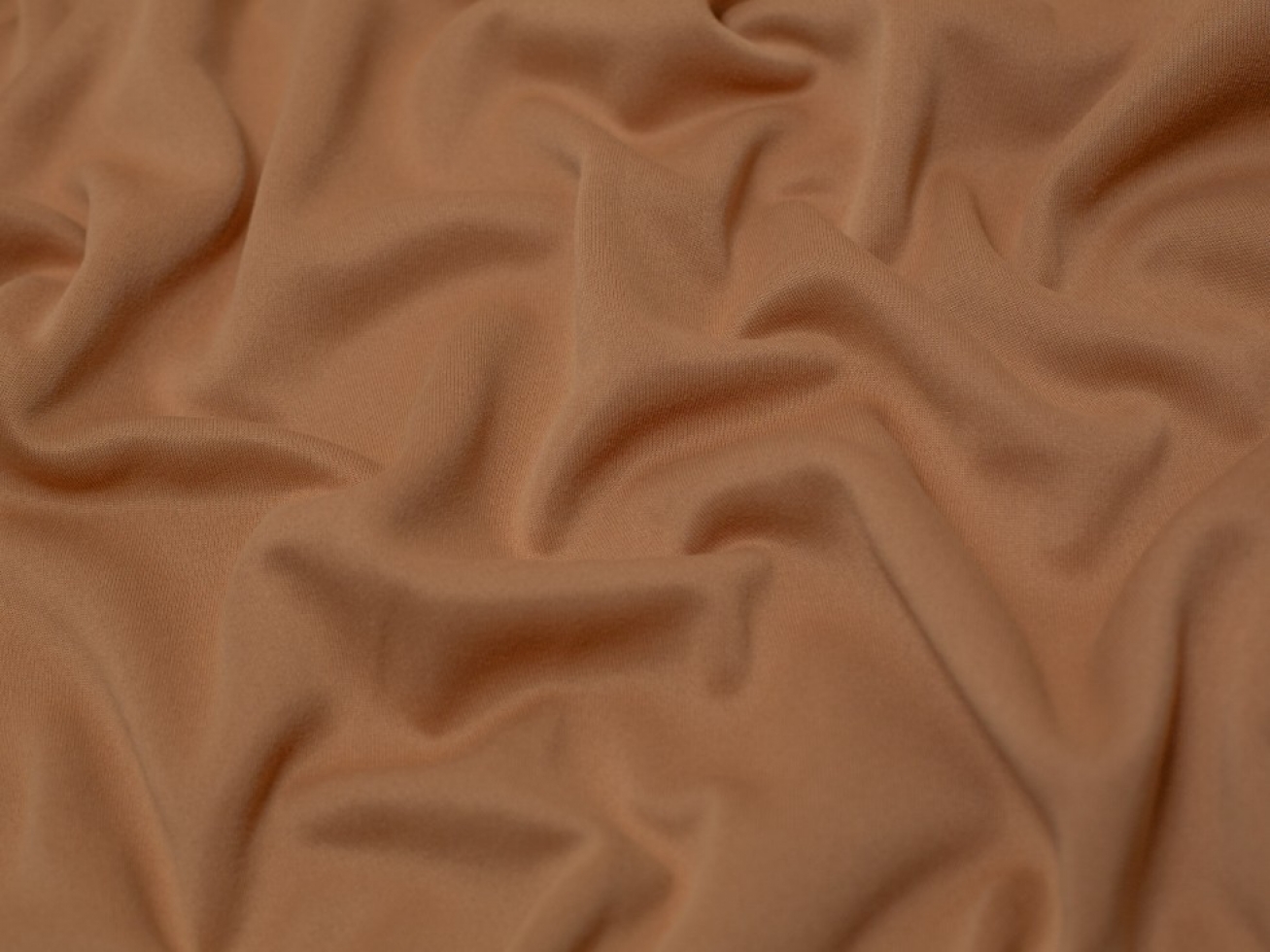 Minerva Core Range Polyester Fleece Back Sweatshirt Stretch Knit Fabric Camel